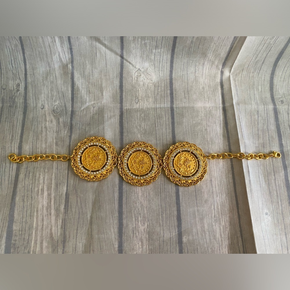 22K Gold Plated Dubai Moroccan Turkish Coin Indian Fashion Bracelet